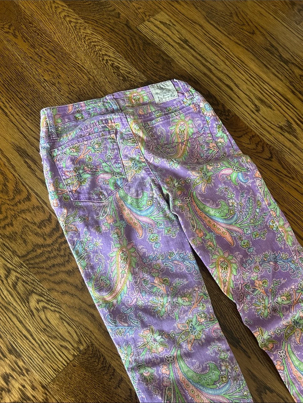 Purple Paisley Skinny Jeans - Girls size 12